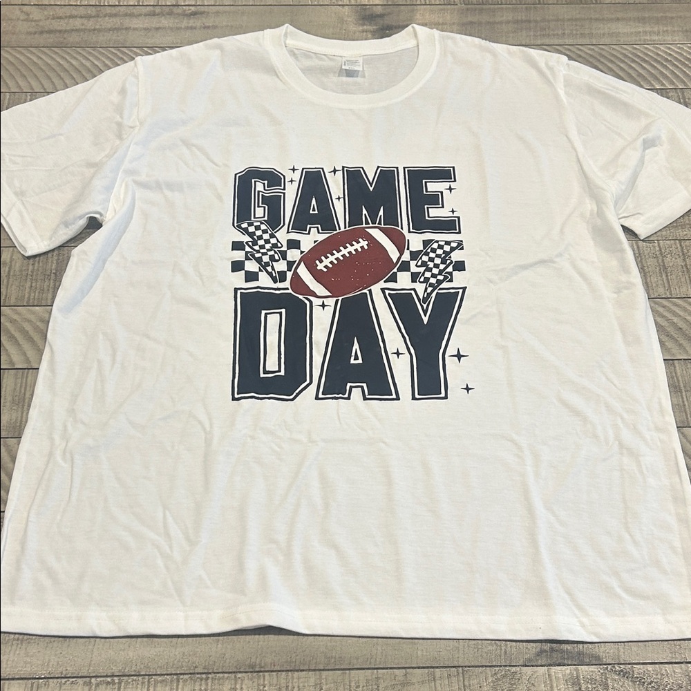 White Game Day Football Graphic Tee